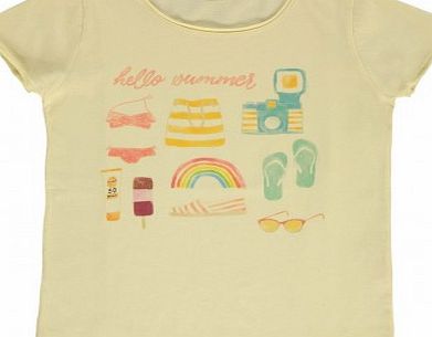 Hundred Pieces Hello Summer T-shirt Pale yellow `2 years,4