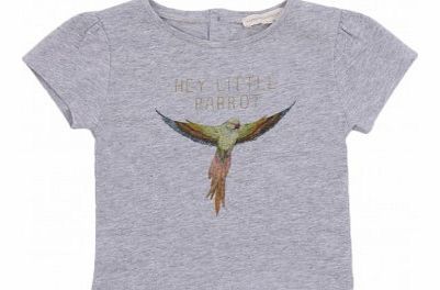 Hundred Pieces Pleated Lovebird T-Shirt Heather grey `3
