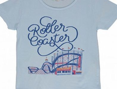 Hundred Pieces Roller Coaster T-shirt Pale blue `2 years,4