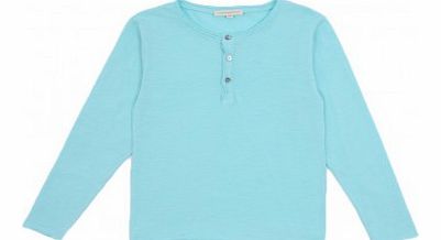 Hundred Pieces Tunisian Collar T-shirt Turquoise `8 years,10
