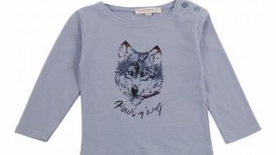 Hundred Pieces Wolf baby T-Shirt Blue `3 months,6 months,12