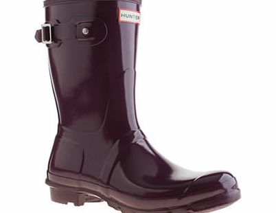 Hunter Purple Original Gloss Short Boots