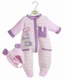 Hunter Toys Ltd Pink & Lilac Striped Babygro - Petite Dolls 18/20