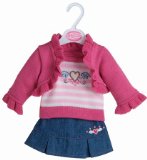 Hunter Toys Ltd Pink Cardigan,Top and Denim Skirt Set - Petite Dolls 16/18