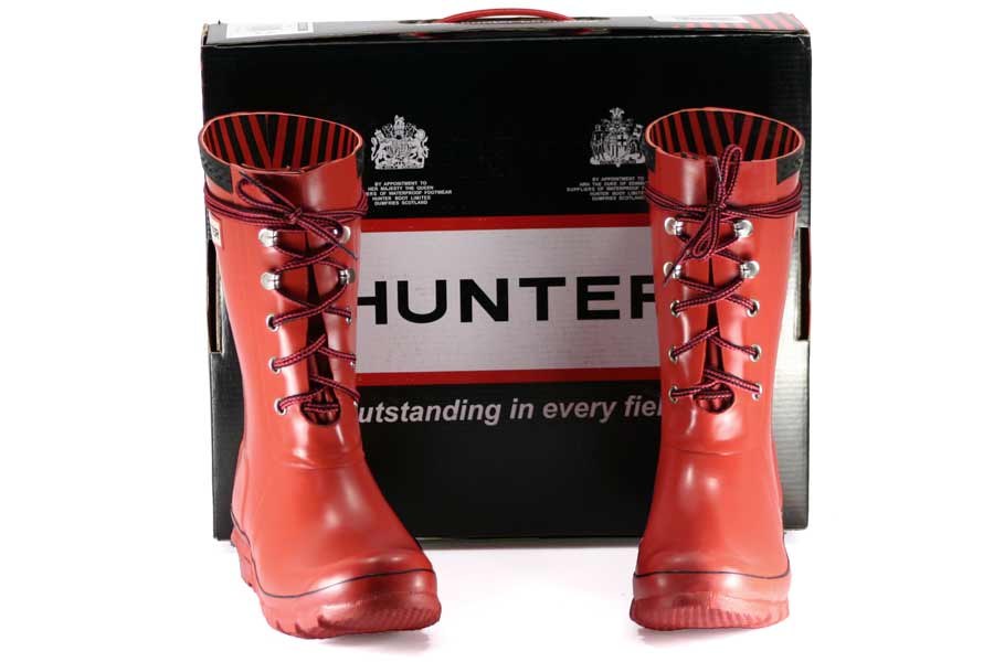 Hunter Wellies - Festival Lace - Red