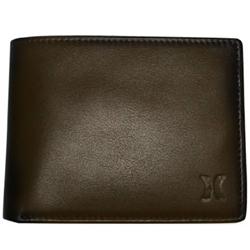 hurley Broker Bifold Leather Wallet - Brown