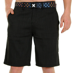 Hurley Capone Shorts - Black Pinstripe