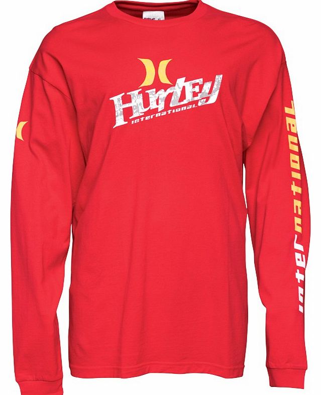 Hurley Mens Ensemble Long Sleeve T-Shirt Red