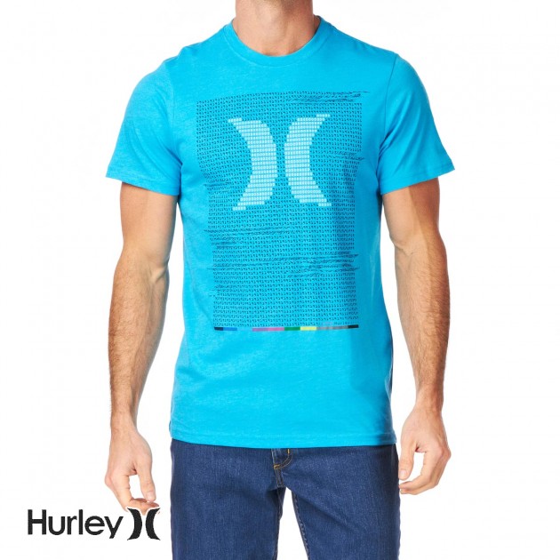 Hurley Mens Hurley Code T-Shirt - Heather Cyan