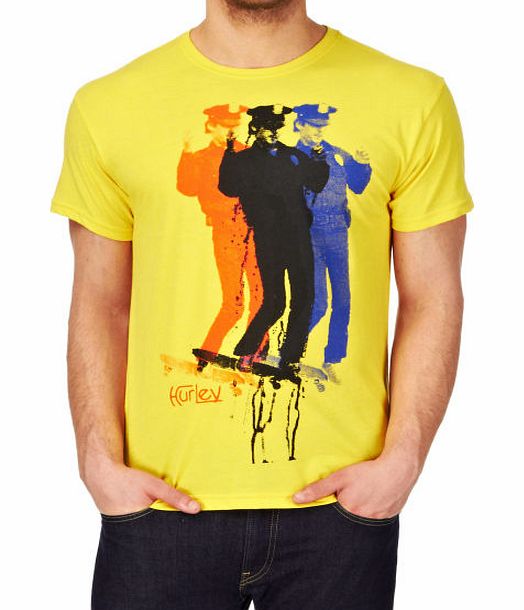 Hurley Mens Hurley On Duty T-shirt - Heather Hot Yellow