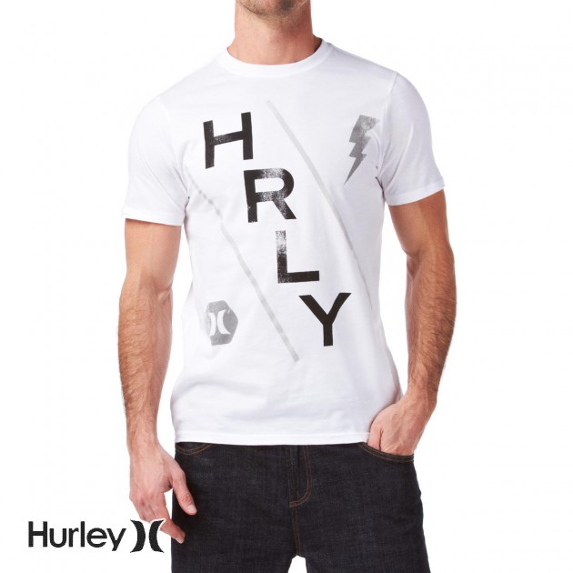 Mens Hurley Time Table T-Shirt - Heather White