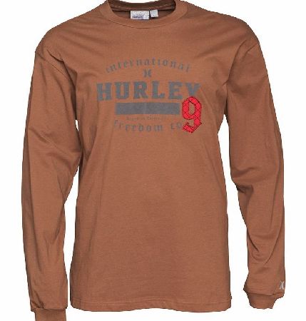 Hurley Mens Long Sleeve T-Shirt Brown