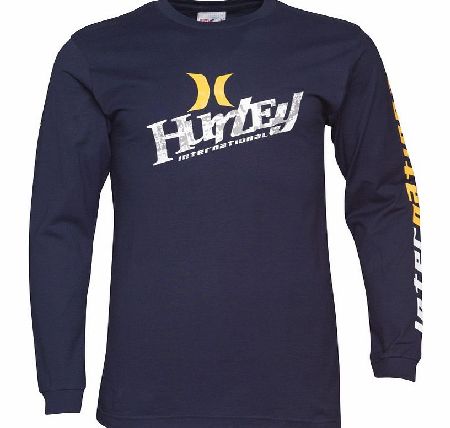 Hurley Mens Long Sleeve T-Shirt Navy