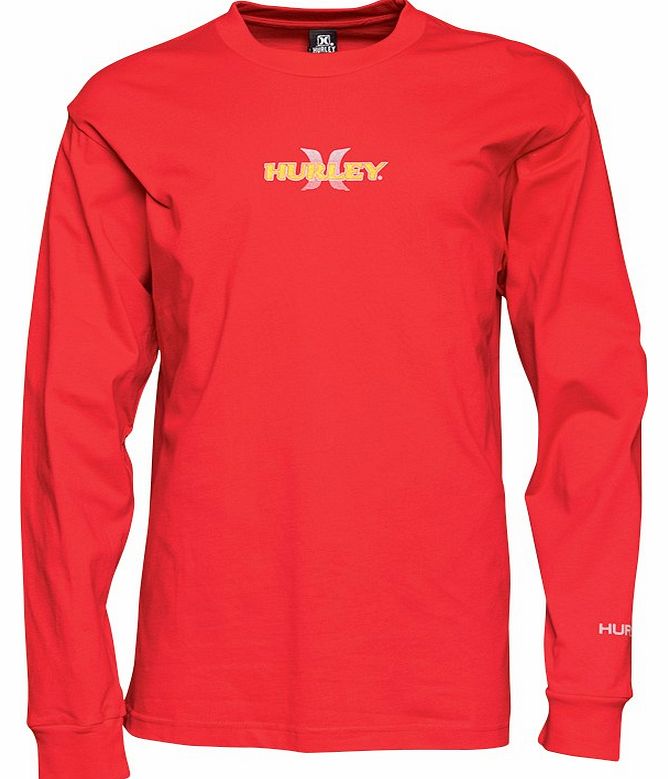 Hurley Mens Long Sleeve T-Shirt Red