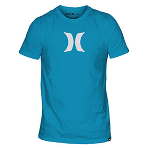 Mens Hurley IconT-Shirt. Cyan