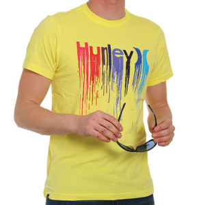 Hurley One and Only Dripper Tee shirt - Yellow