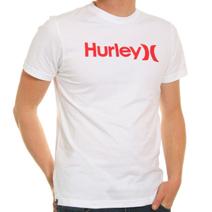 Hurley One and Only White Tee shirt - White/Red