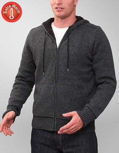 Hurley Squad Sherpa lined hooded zip knit