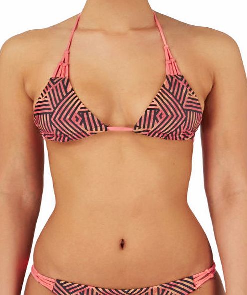 Hurley Womens Hurley Basket Weave Tri Bra Bikini Top -