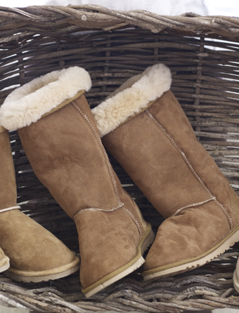 hush Long sheepskin boots