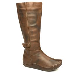 female glacial leather upper calf knee in brown hush puppies glacial ...
