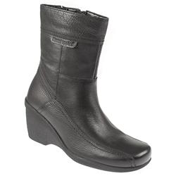 Hush Puppies Female HP10KANEQM Leather Upper Textile Lining Casual Boots in Black Leather