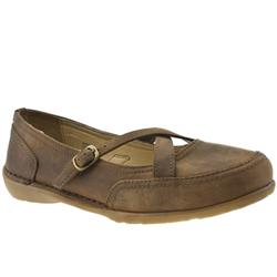 Female Hush Puppies Blanco Leather Upper in Brown