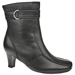 Female Hush Puppies Integrity Leather Upper Ankle Boots in Black