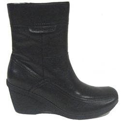 Hush Puppies Female Kane Q Leather Upper Textile Lining Comfort Ankle Boots in Black