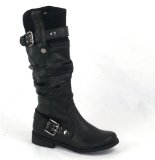 Hush Puppies Garage Shoes - Paris - Womens Long Leg Boot - Black Size 4 UK