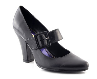 Hush Puppies Leather Buckle Court Shoe