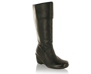 Hush Puppies Mid High Boot With Wedge Heel