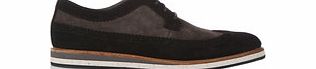 Hush Puppies Scene Longwing black suede lace-ups