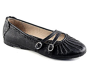 Hush Puppies Trendy Flat shoe with Twin Bar and Rouche Detail