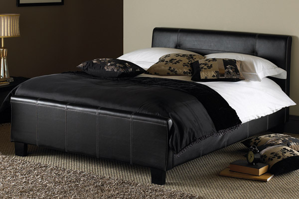 Boston Faux Leather Bed Double 135cm