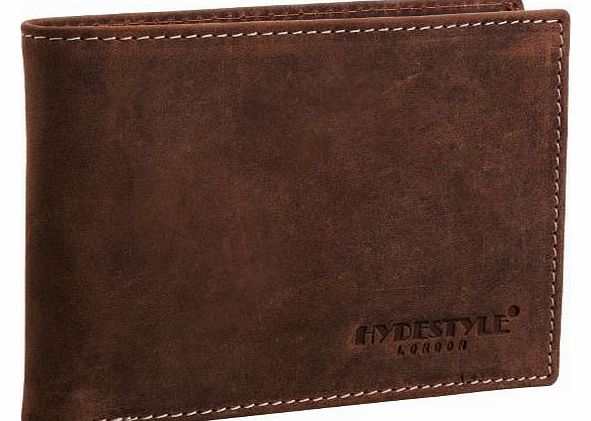  Mens Venator Distressed Leather Trifold Wallet Brown GW1055A
