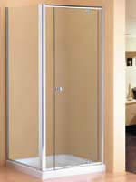 Hydrolux Frameless Shower Pivot Door and Side Panel Pack with Tray - 760mm with Chrome Frame and Clear Glass