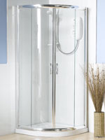 Quadrant Shower Enclosure 800 x 800mm with Silver Frame and Clear Glass