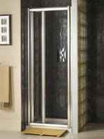 Shower Bi-Fold Door 760mm with Silver Frame and Clear Glass