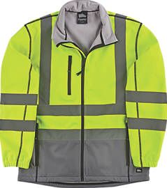 Hyena, 1228[^]5903H Hi-Vis 2-Tone Soft Shell Jacket