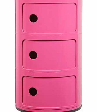 Hygena 3 Tub Tier Storage Unit - Pink