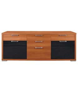 Arty Walnut Sideboard with High Gloss Doors