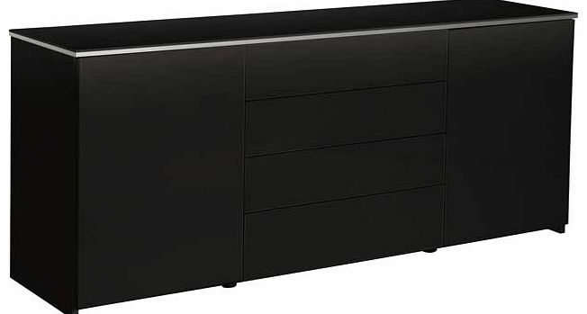 Hygena Aurora 2 Door 4 Drawer Sideboard - Black