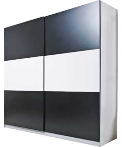 Hygena Chicago 2000mm Wardrobe Doors - Black and White