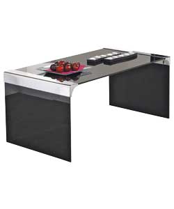 Hygena Contour Black Glass Coffee Table