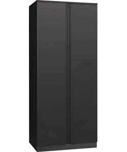 Hygena Harpur High Gloss 2 Door Wardrobe - Black