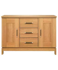 Hygena Ikon Oak Effect Large 2 Door 3 Drawer Sideboard