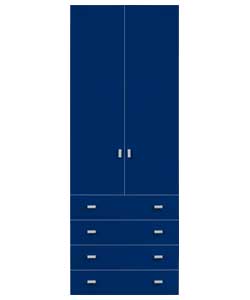 Kids Modular 2 Door 4 Drawer Wardrobe Blue and