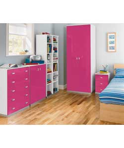 Kids Modular 5 Drawer Chest - Pink and White