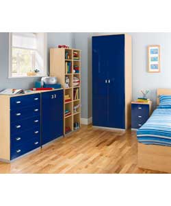 Hygena Kids Modular Double Wardrobe Blue and Maple